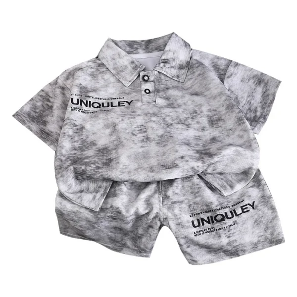 2025 Summer Trendy Casual Kids Clothing Boys Short Sleeve Polo Shirt T-Shirt Stylish Letter Pattern for Children - Image 6