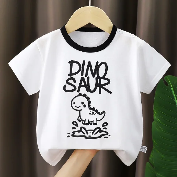 Children's Korean Style Summer Top New Boys' & Girls' Clothing Pure Cotton O-Neck T-Shirt with Short Sleeves Baby Tops - Image 5