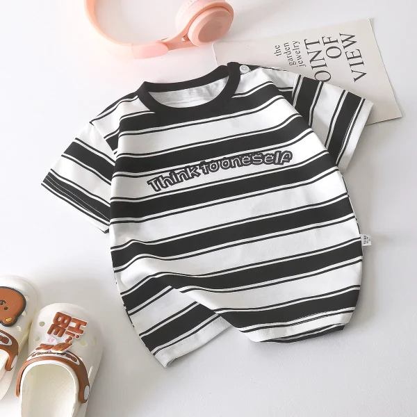 Children's Short-sleeved T-shirts Pure Cotton 0-7 Years Bottoming Shirts for Boys and Girls Summer Clothes - Image 2