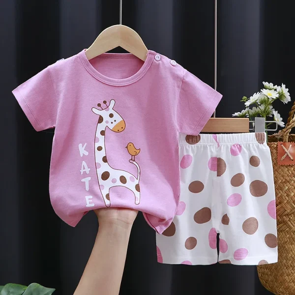 Summer Hot Selling Boys Fashion Clothes 2024 Price Cartoon Printed T-shirt Shorts Children Clothes Kids Clothing - Image 3