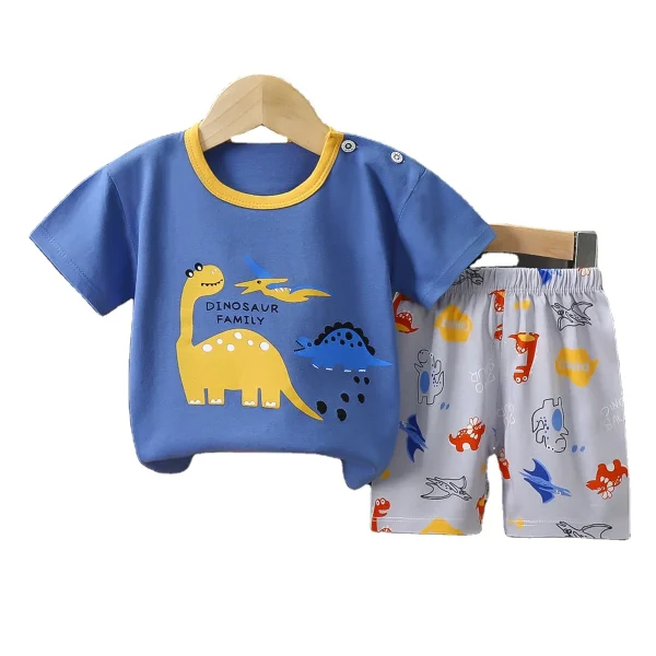 Quality Boys Sleepwears Suit Women T Shirts Cotton Pants Trousers Children Girls Clothing Sets 1-6 Years for Kids