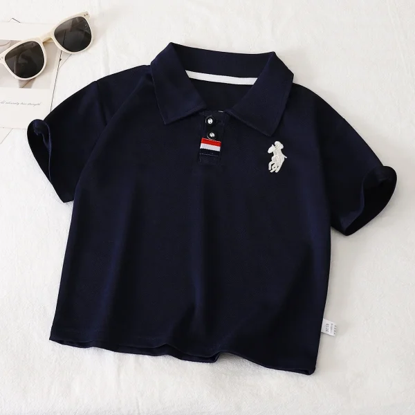 2025 Summer Boys Polo Shirt New Style Embroidered Jersey Casual Short-Sleeved T-Shirt for Kids Baby Lapel - Image 6