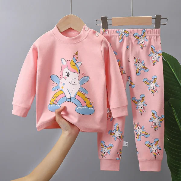 0-6 Year Old Boys and Girls Autumn Clothing Sets New Kids Cotton Top Suits with Thermal Feature Long Sleeve Prints - Image 2