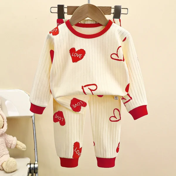 Children's Underwear Set Pure Cotton Baby Long Sleeve Pajamas Home Wear Boys and Girls Long Johns Baby Clothes - Image 6