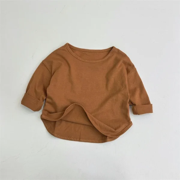 Children's Casual Long Sleeve T-Shirt Pure Cotton Knitted Base Top for Boys Girls Autumn Inner Wear Baby Clothing - Image 6