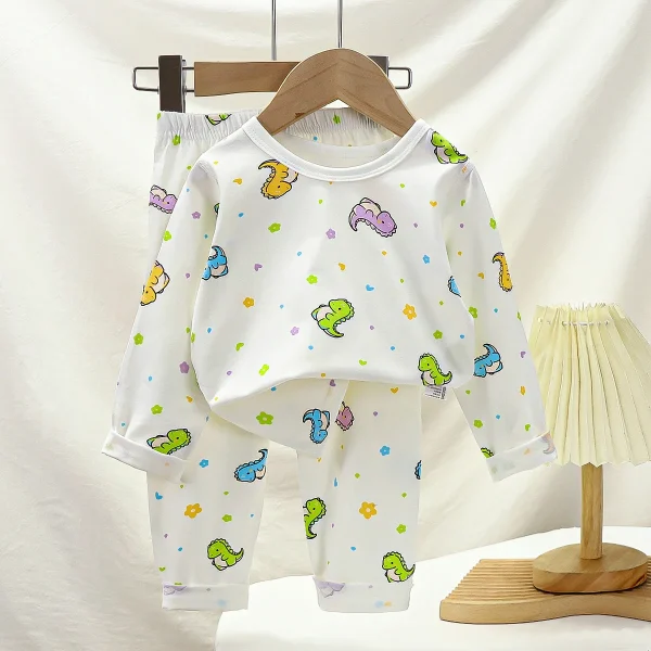 Cotton 1-10 Years Kids Long Sleeves Sets Clothes Baby Boy Girl Pajamas Teenager Sets Children Cartoon Print - Image 2