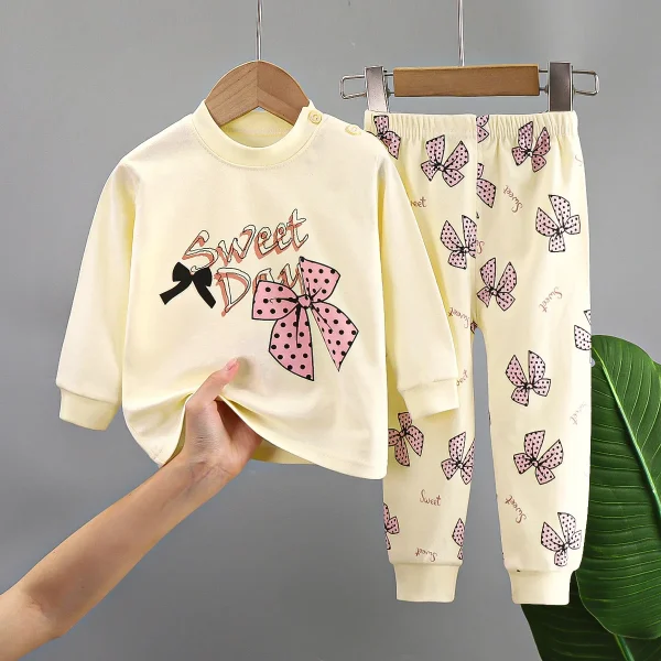 0-6Year Kids Pajamas Baby Boys Clothing Print Long Sleeved Cotton Kids Children Sleepwear Cotton Kids Pajamas - Image 5