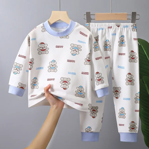 2024 Autumn Collection Wear for Boys Cotton Trousers Set Long Sleeve Printed Pattern for Children - Image 5