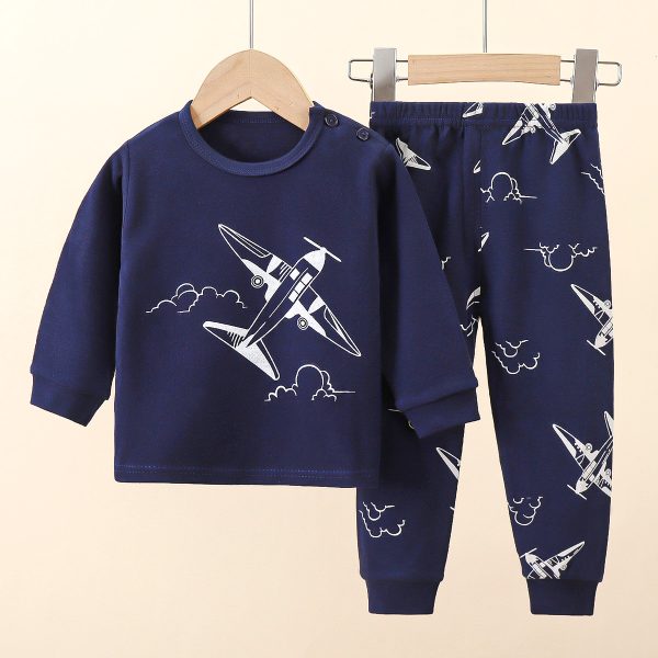 Boy Pyjamas Kids Sleepwear Clothing Sets Cotton Animal Printed 100% Cotton Dinosaur - Image 4