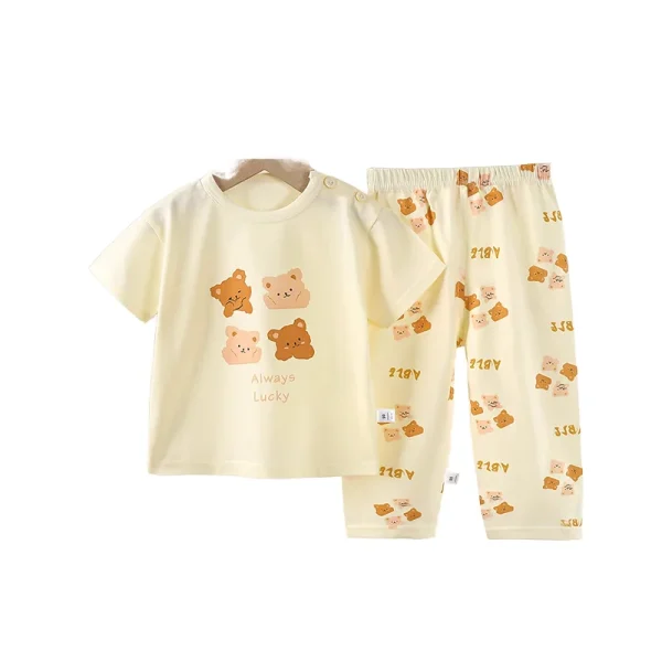 2025 Summer Children's Cotton Short-Sleeved Suit Hot Sale Leisure Style - Image 2