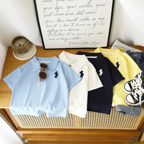 Cheap Children Polo Shirt New Short Sleeve Kids T-shirt for 1-7 Years Casual Kids t Shirt - Image 4