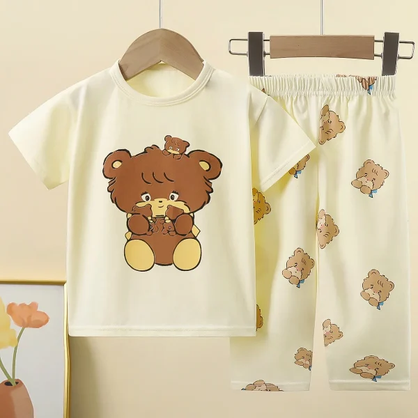 100% Cotton Summer Baby Clothes Sets Short Sleeve T-shirt Pants Toddler Clothing Sets Pajamas Kids - Image 2