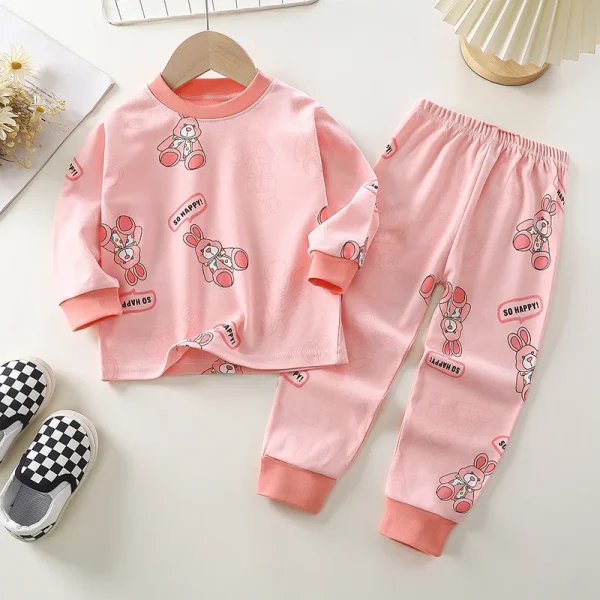 2024 Autum/Winter Boys' Cotton Two-Piece Set Casual Long Sleeve Top Suit - Image 3