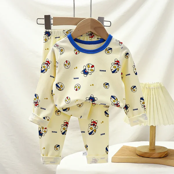 Cotton 1-10 Years Kids Long Sleeves Sets Clothes Baby Boy Girl Pajamas Teenager Sets Children Cartoon Print - Image 4