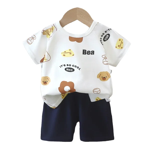 2025 Summer Children's Clothing Sets Cartoon Print Baby Boy Clothing Sets 2pcs Children's T-shirt Kids Clothes