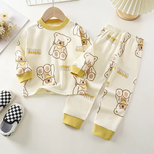 2024 Autum/Winter Boys' Cotton Two-Piece Set Casual Long Sleeve Top Suit - Image 4