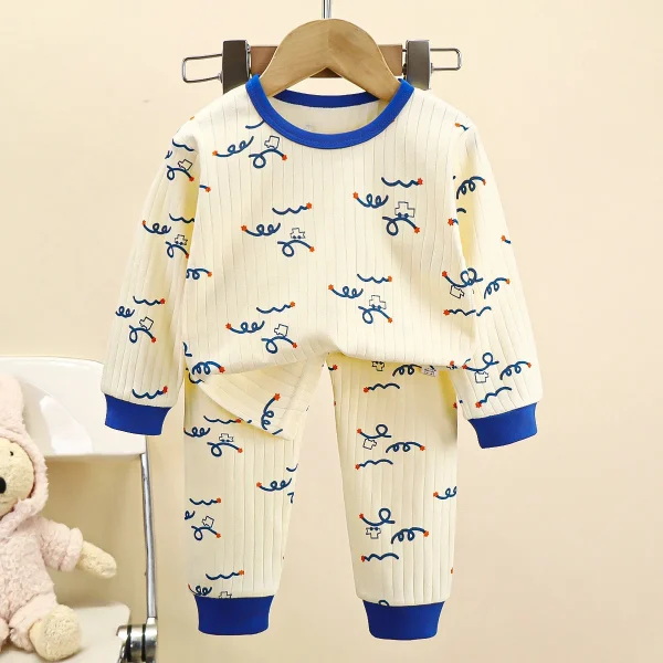 Children's Underwear Set Pure Cotton Baby Long Sleeve Pajamas Home Wear Boys and Girls Long Johns Baby Clothes - Image 3
