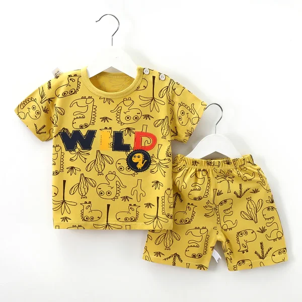 Boy's Boutique Clothing Summer 2 -piece Girl Pure Cotton Home Service 2025 Newborn Baby Clothes - Image 3