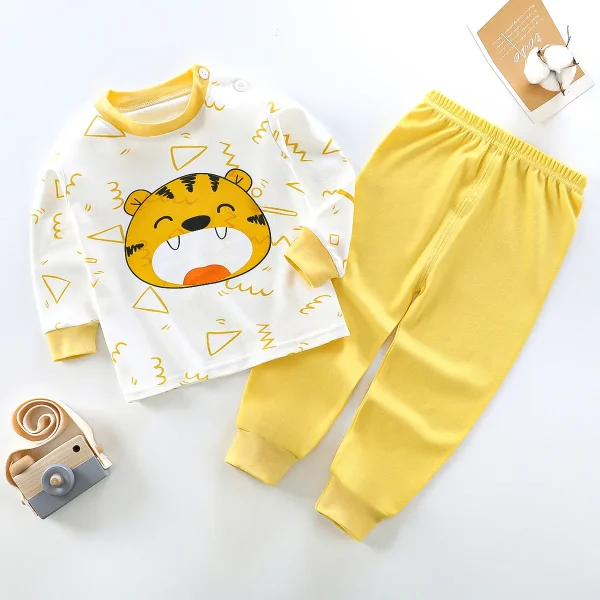 2024 Boy Pajamas Two Piece Set High Quality Children Boys Pajamas Kids Sleeves Tops Fashion Child Suit
