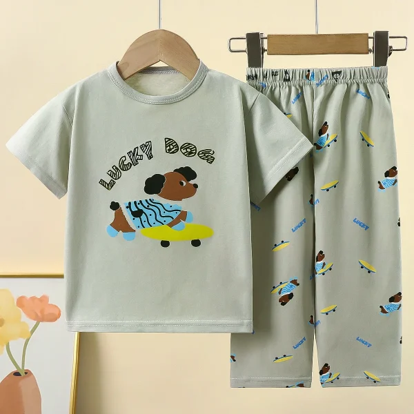 Children's Clothing Set Cotton Kids Pajama Set Baby Clothes Summer 2 Pieces Boys Clothing Sets - Image 6