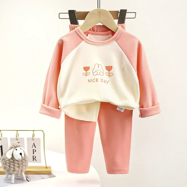 2024 Baby Girl Suit Smart Casual Clothes 2pcs Top Trousers Set Spring Autumn Animal Cartoon Boy's Clothing