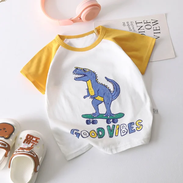 Children's Short-sleeved T-shirts Pure Cotton 0-7 Years Bottoming Shirts for Boys and Girls Summer Clothes - Image 5