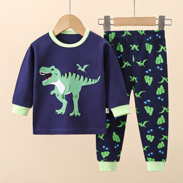 Boy Pyjamas Kids Sleepwear Clothing Sets Cotton Animal Printed 100% Cotton Dinosaur - Image 5