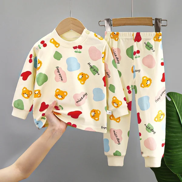 0-6Year Kids Pajamas Baby Boys Clothing Print Long Sleeved Cotton Kids Children Sleepwear Cotton Kids Pajamas - Image 6
