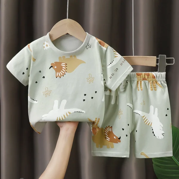 New Baby & Kids Casual Clothing Set-Pure Cotton Short-Sleeved T-Shirt & Shorts Summer Boys' Collection - Image 3