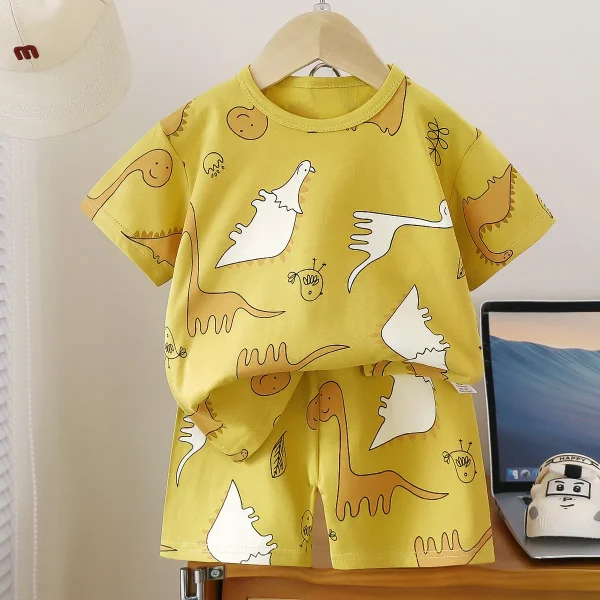2PCS Kids Summer Clothing Set Toddler Baby Boys Girl Clothes Set Children Clothes T-shirt Shorts Baby Set - Image 3