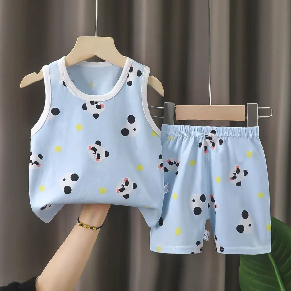 Nice Price Summer Baby Clothes 2pcs Sleeveless Children's Vest Shorts Baby Boys' Clothing Sets - Image 4