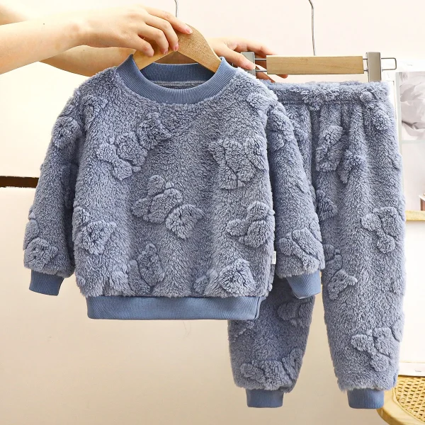 Children's Pajamas Set Warm Autumn and Winter New Boys Thick Home Clothes Baby Clothes Children's Clothes - Image 3