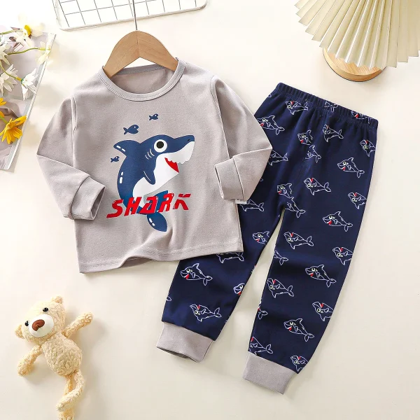 2025 Hot Sale Kids Clothing Sets 100% Cotton Pajamas Breathable Cartoon Sleepwear for Boys - Image 2