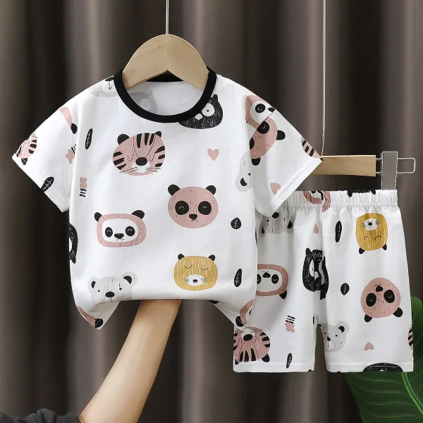 2025 Children's Short-sleeved Suit Cotton Baby Summer Clothes Boy T-shirt Baby Clothes Infants Children's Clothing Set for 0-6Y