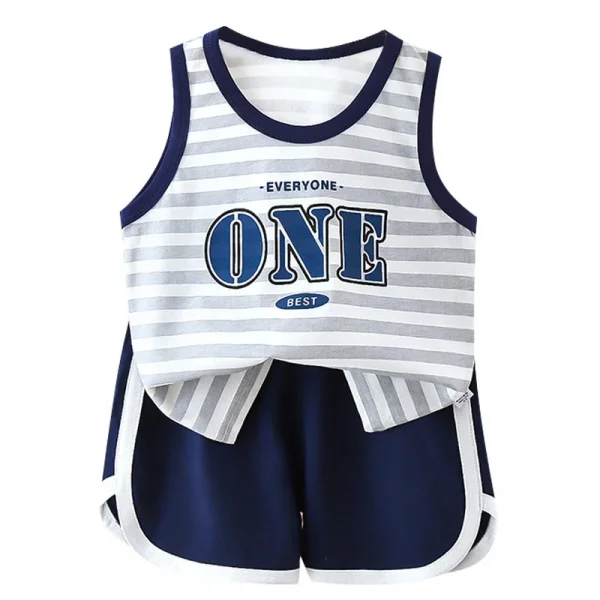 Pure Cotton Summer Sleeveless Vest Suit for Boys New Baby Korean Inspired Kids' Clothing Age Group Kids - Image 5