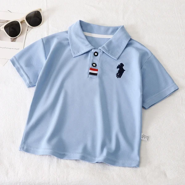 Summer Baby Boy T Shirts Short Sleeve Lapel Polo Shirt 1-2-3-4-5-6-7 Years Boys Tee Children's Clothes New Kids Tshirt - Image 6