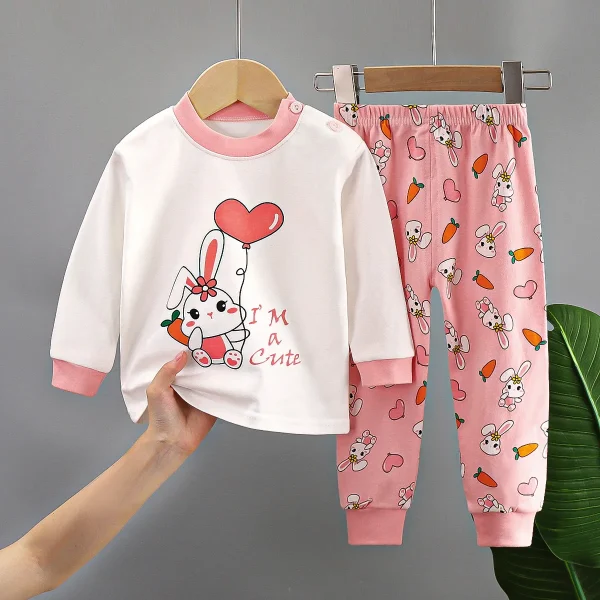0-6Year Kids Pajamas Baby Boys Clothing Print Long Sleeved Cotton Kids Children Sleepwear Cotton Kids Pajamas - Image 4