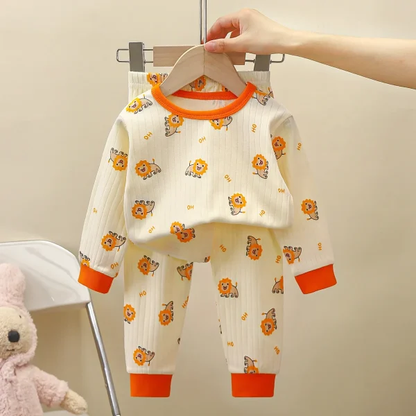 Children's Underwear Set Cotton Boys Baby Clothes Warm Girls' Home Clothes Autumn Children's Clothes - Image 3