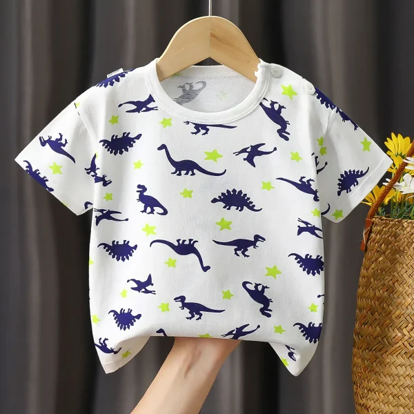 Kids T-shirts Cotton Summer Cartoon Boys and Girls T-shirts Soft Casual Print