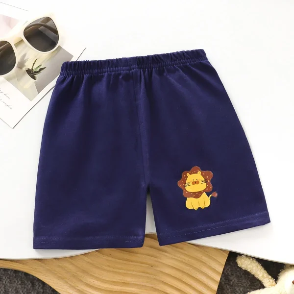 Children's Pure Cotton Short-Sleeved Summer Pants New Baby Casual Outer Wear Girls Boys Shorts with Cartoon Pattern - Image 2