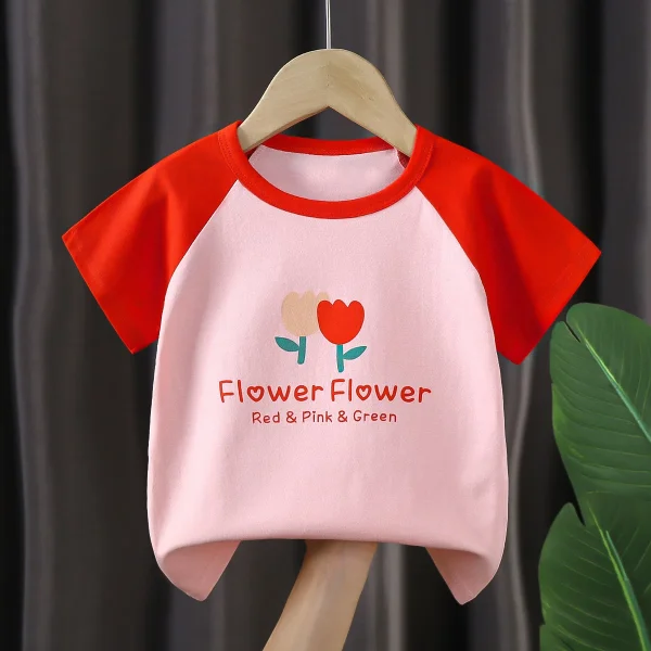 Toddler Kids Baby T-shirt Boy and Girl Tshirt 100% Cotton Print Outfits Girls Summer Set - Image 3