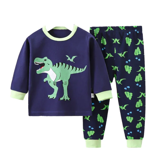 High Quality 2-Piece Cotton Pajamas for Boys Girls Casual Home Clothing for Kids Spring Autumn Printed Pattern for Toddlers