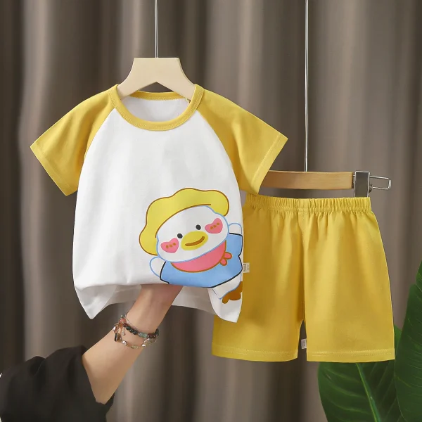 Cartoon Kids 2 Piece Sets T-shirts Shorts Cotton Toddler Clothing Sets - Image 4